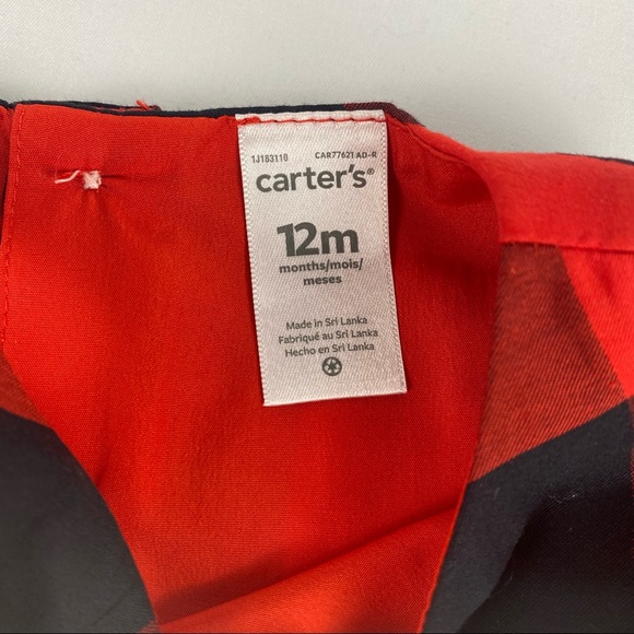 NWT Carters Buffalo Plaid Dress Size 12M - Picture 7 of 8
